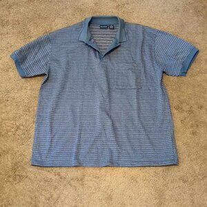 Par Four Polo Shirt XL Golf USA Vintage Preppy Houndstooth Athleisure Tennis